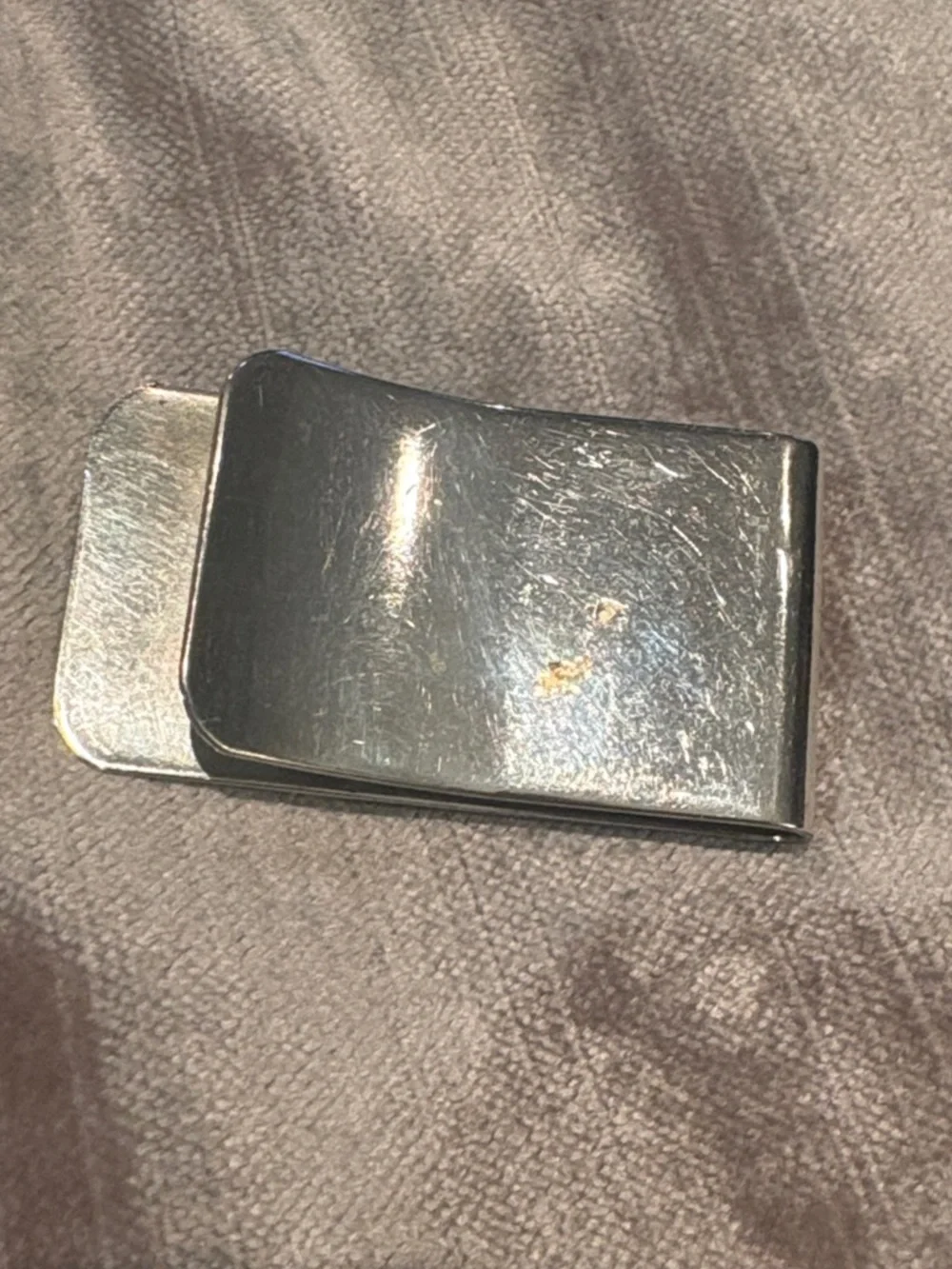Vintage Silver Money Clip with Turquoise and Red Stone Accents Navajo Style